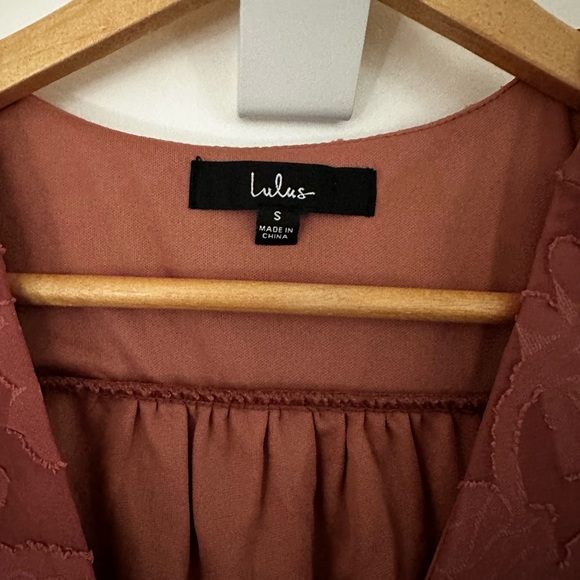 Lulus Pink Floral Jacquard Wrap Dress, Size S - Picture 3 of 5